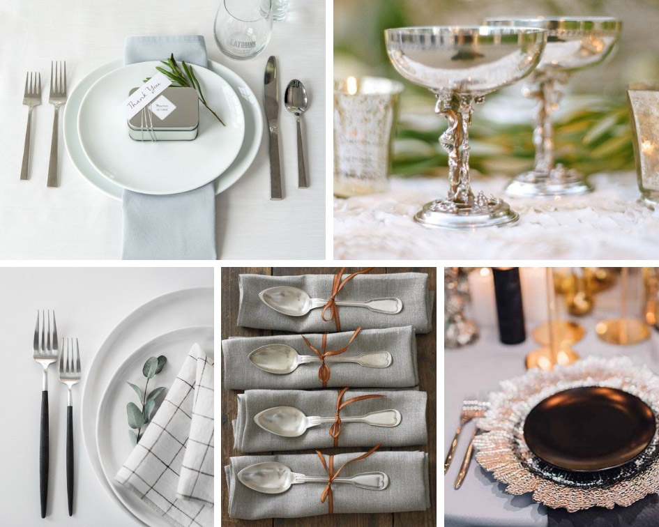 тренд хромовая посуда на свадьбу 2019