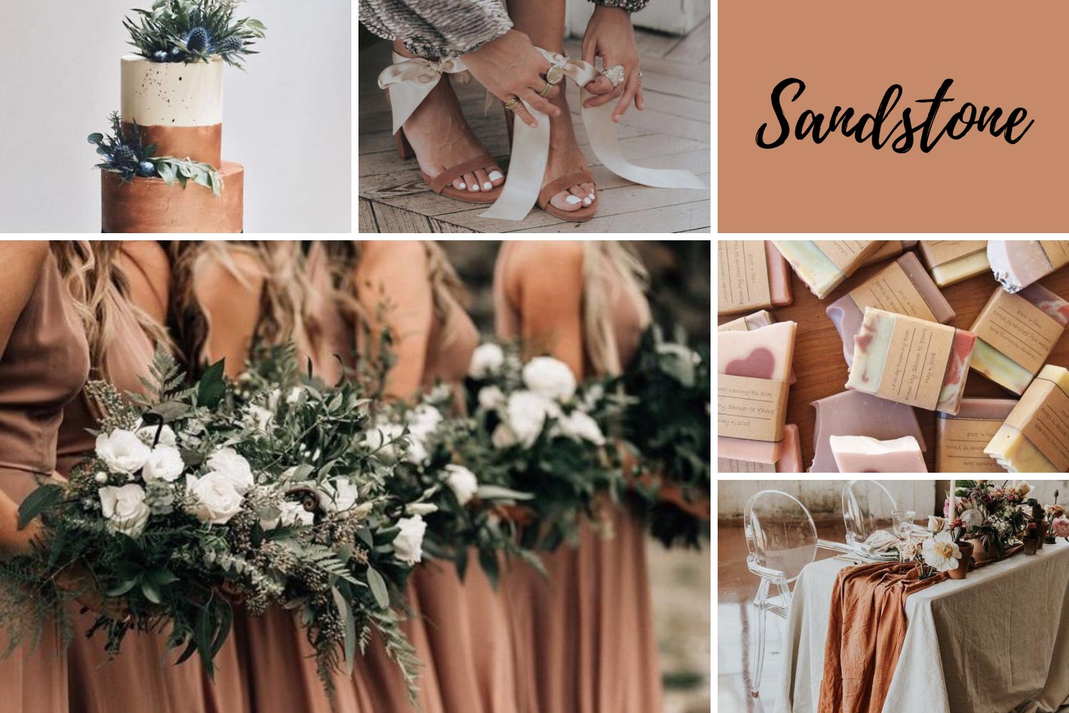 Нюдове весілля: оформлення в пісочному кольорі Sandstone фото