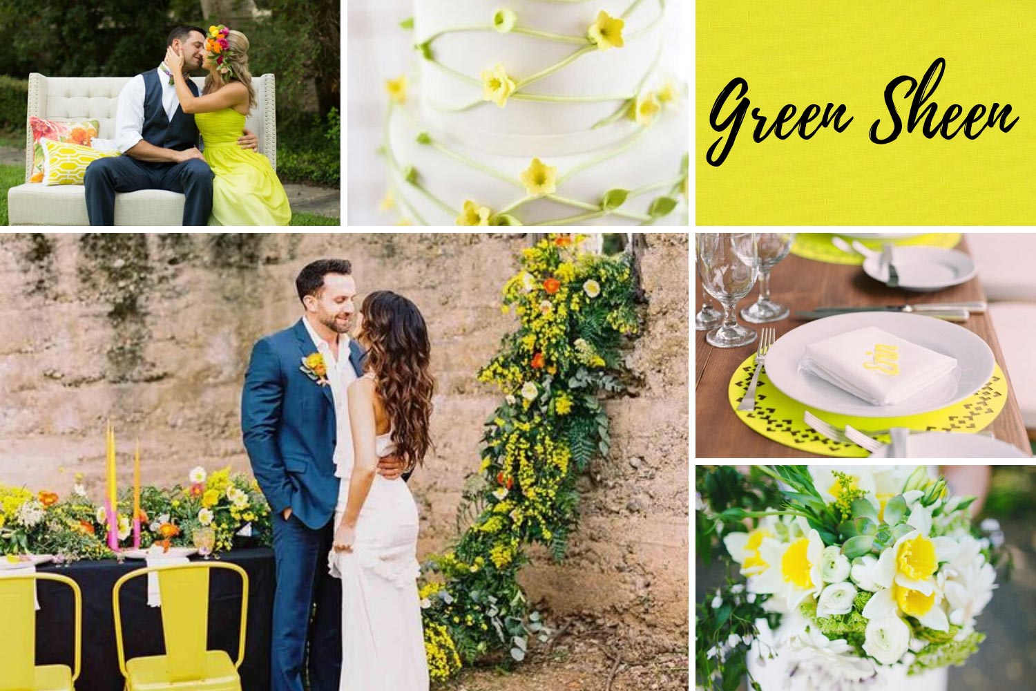 Весільний декор в жовто-зелених тонах Green Sheen фото