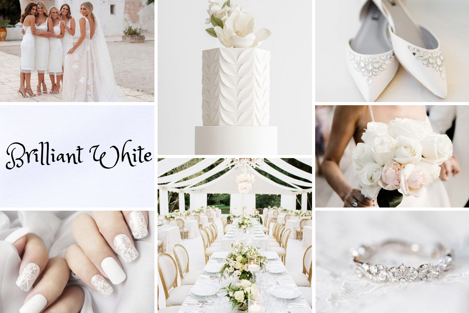 Сияющий белый настоящий свадебный тренд года 2020