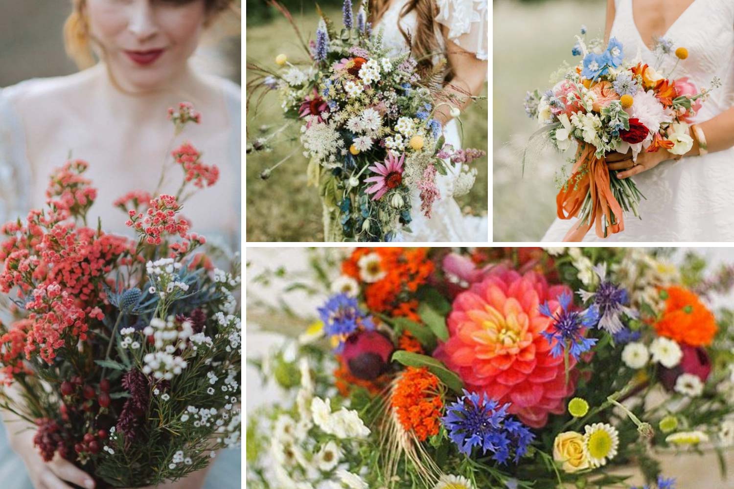 Весільний букет з польових квітів фото