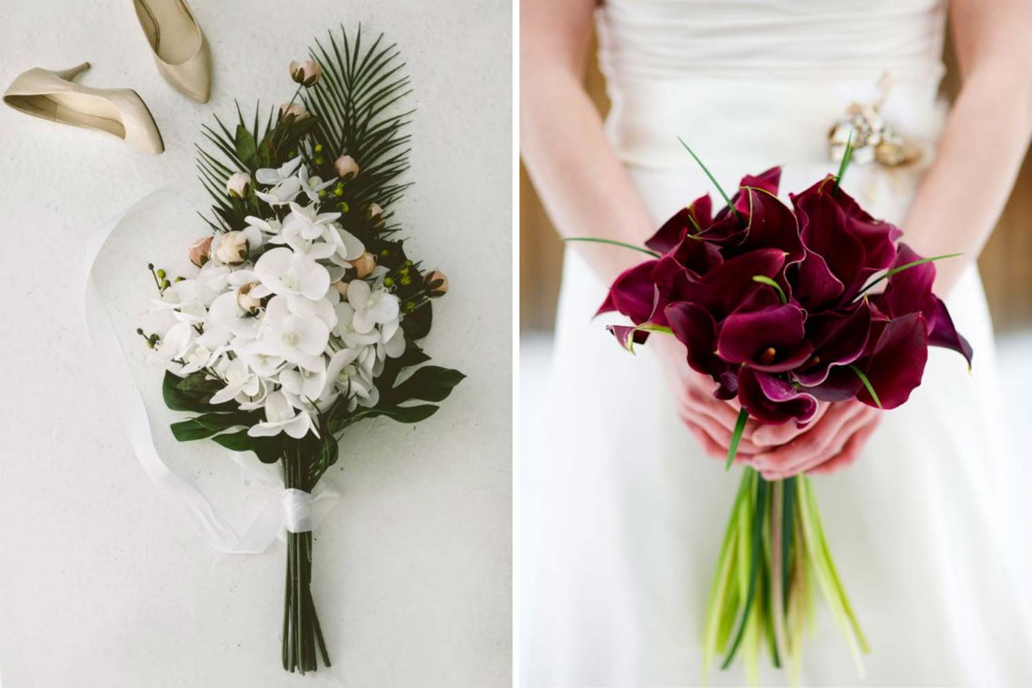 Букет на весілля з калл, орхідей фото