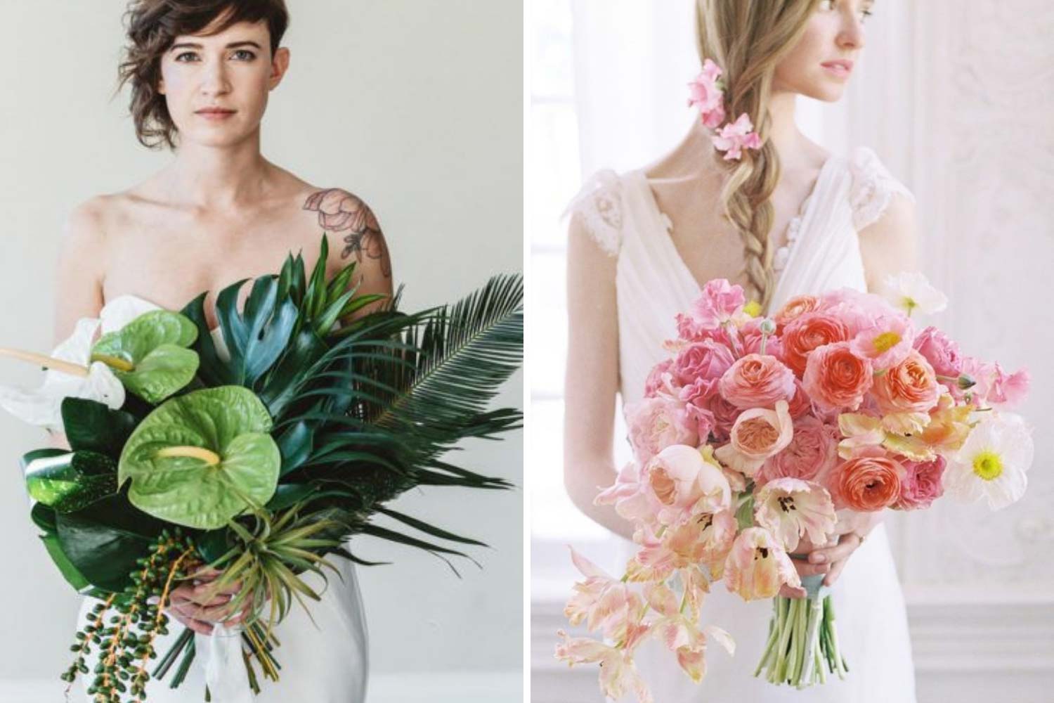 Асиметричні букети наречених фото