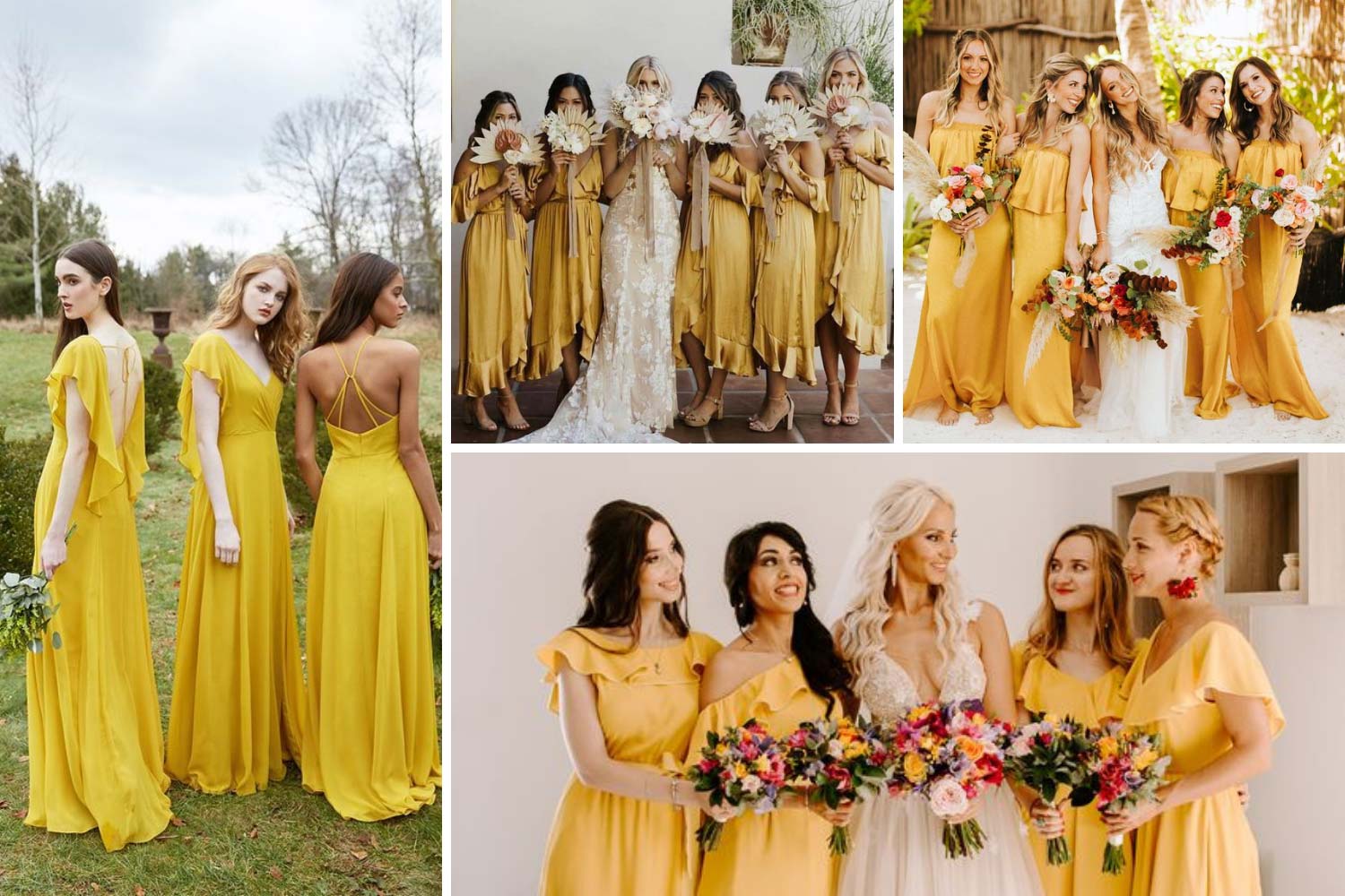 Сукні дружок на жовте весілля фото