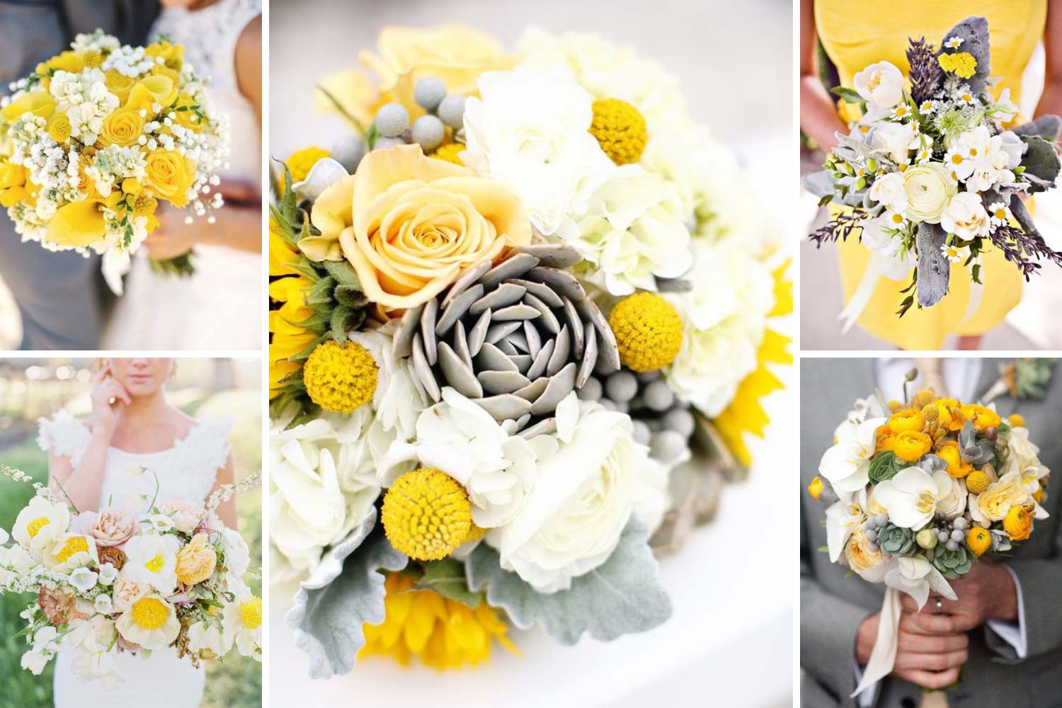 Букети в сіро-жовтих тонах ідеї