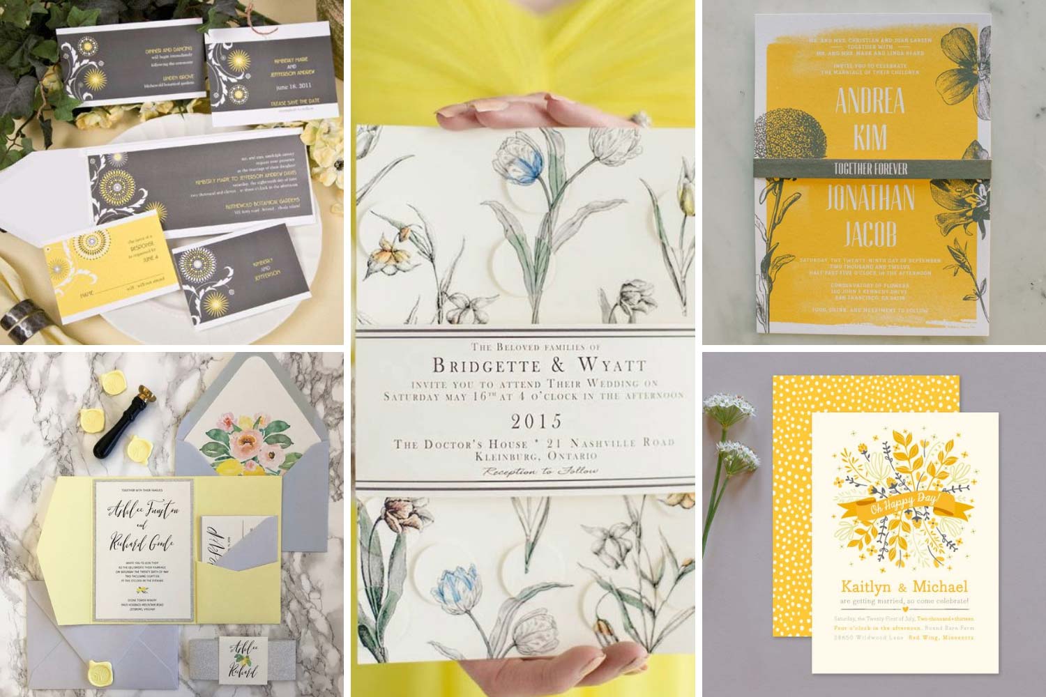 Запрошення на весілля кольору Illuminating і Ultimate Gray фото