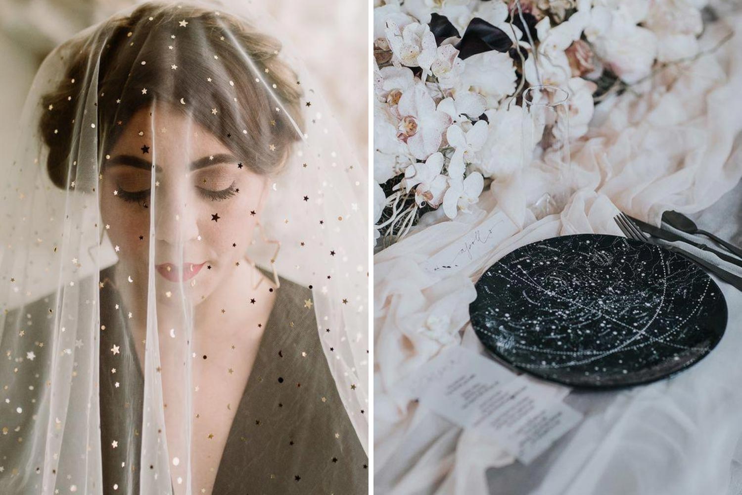 Фата з зірками, весілля в стилі зодіак фото