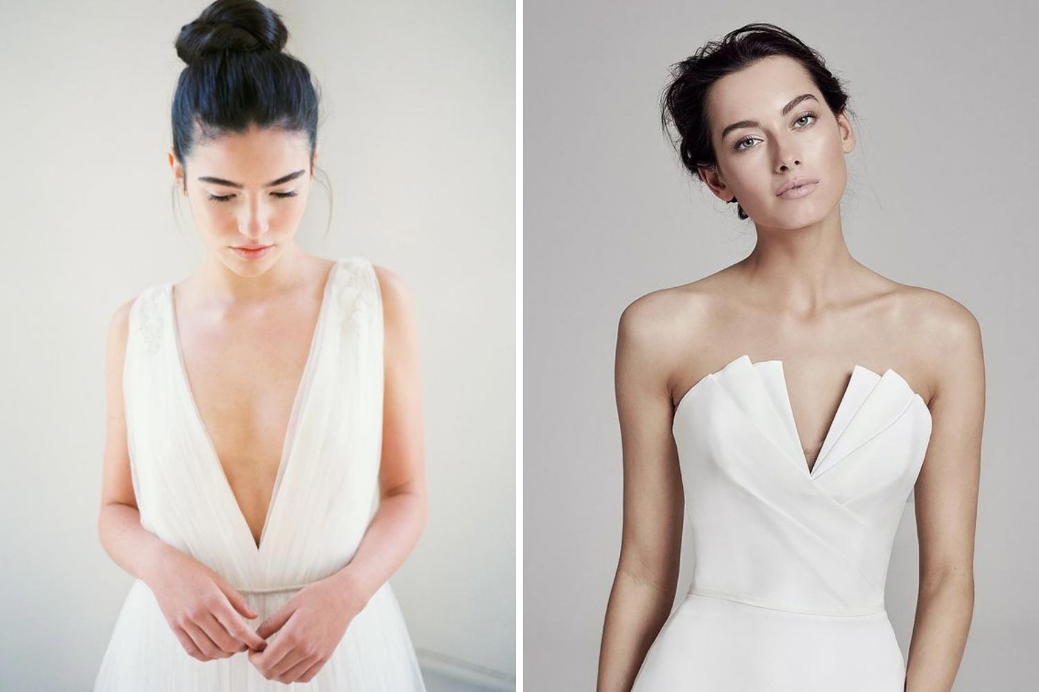 Платье свадебное с вырезом фото