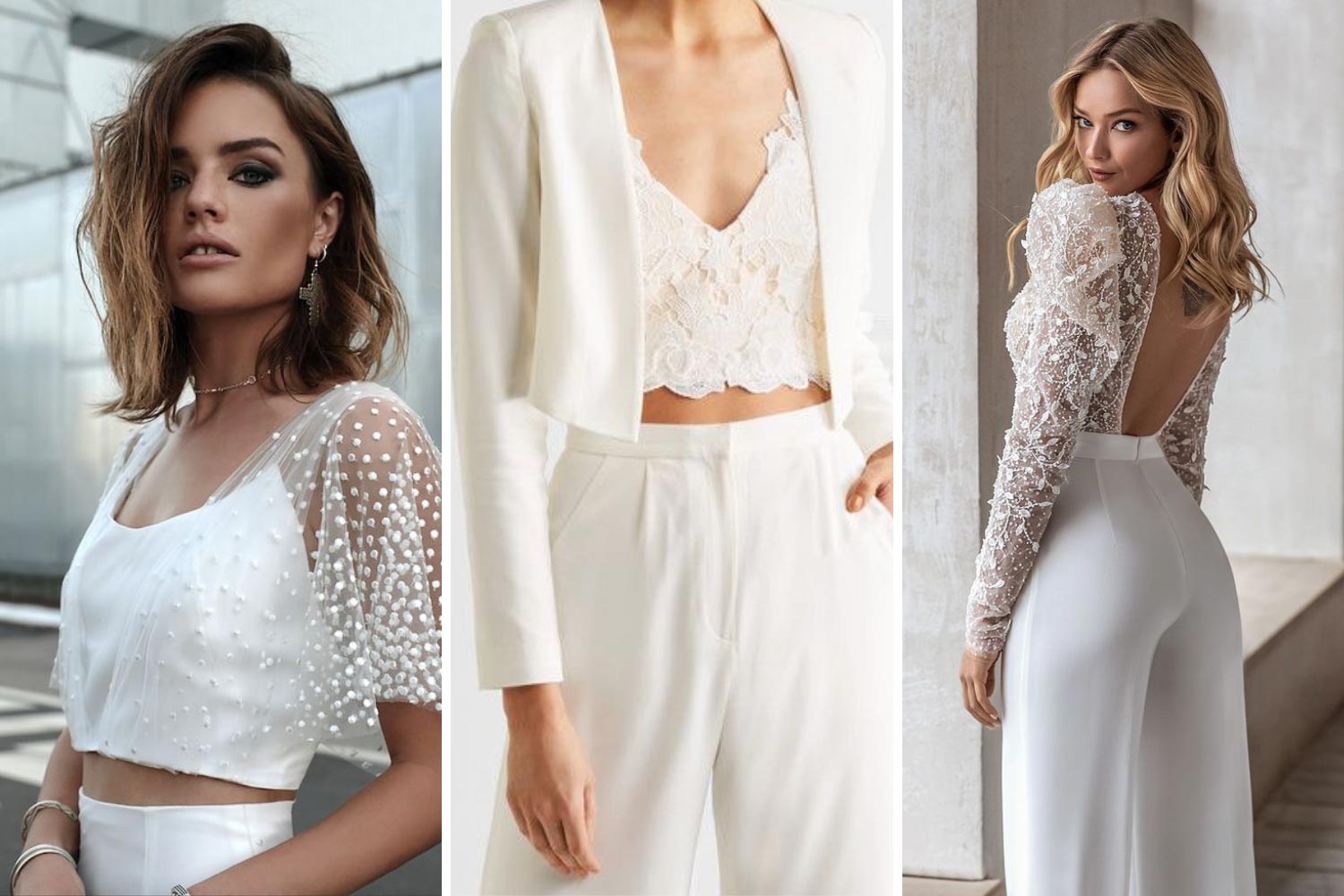 Брючный костюм невесты фото  