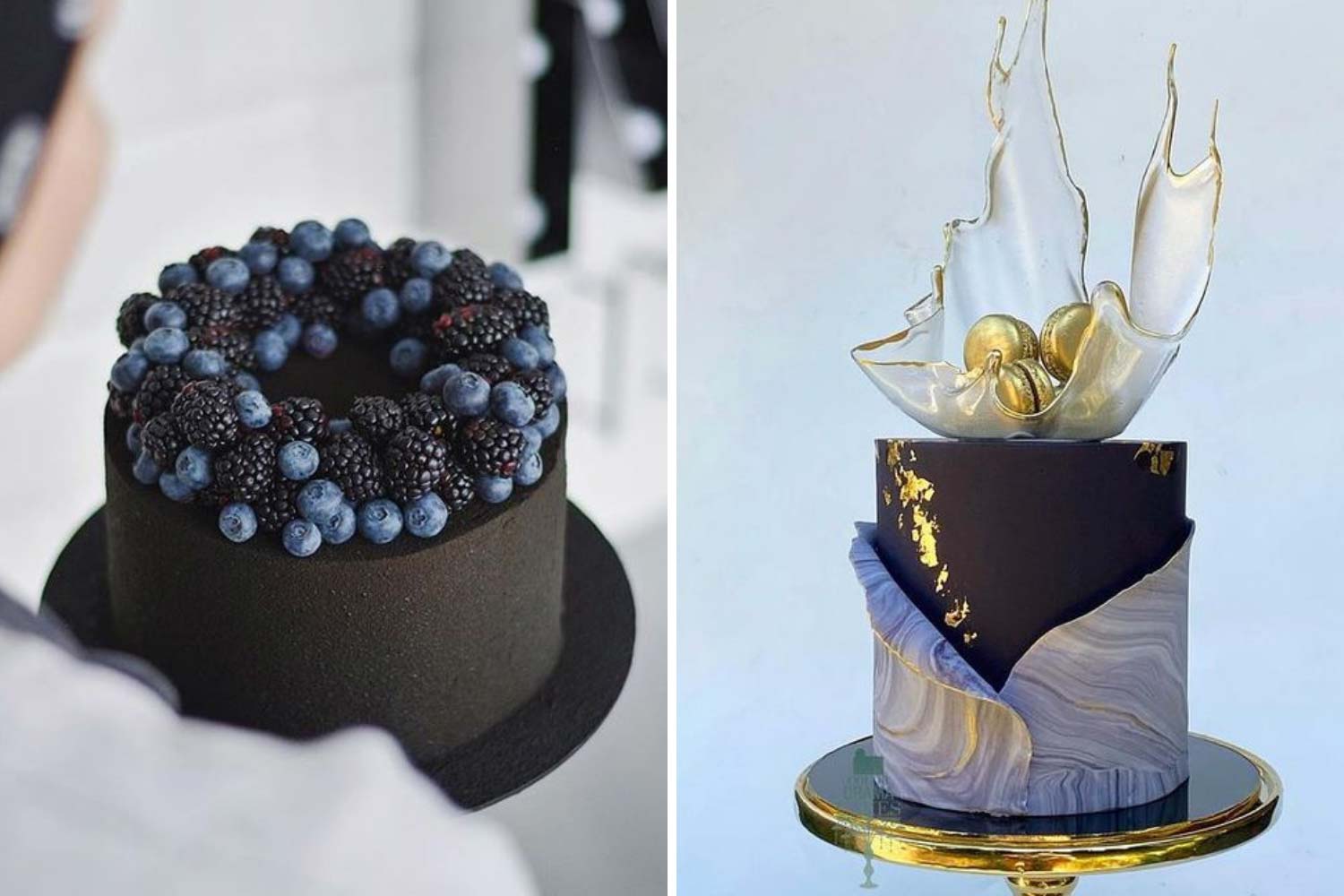 Весільні торти 2021: з чорницею, одноярусний фото