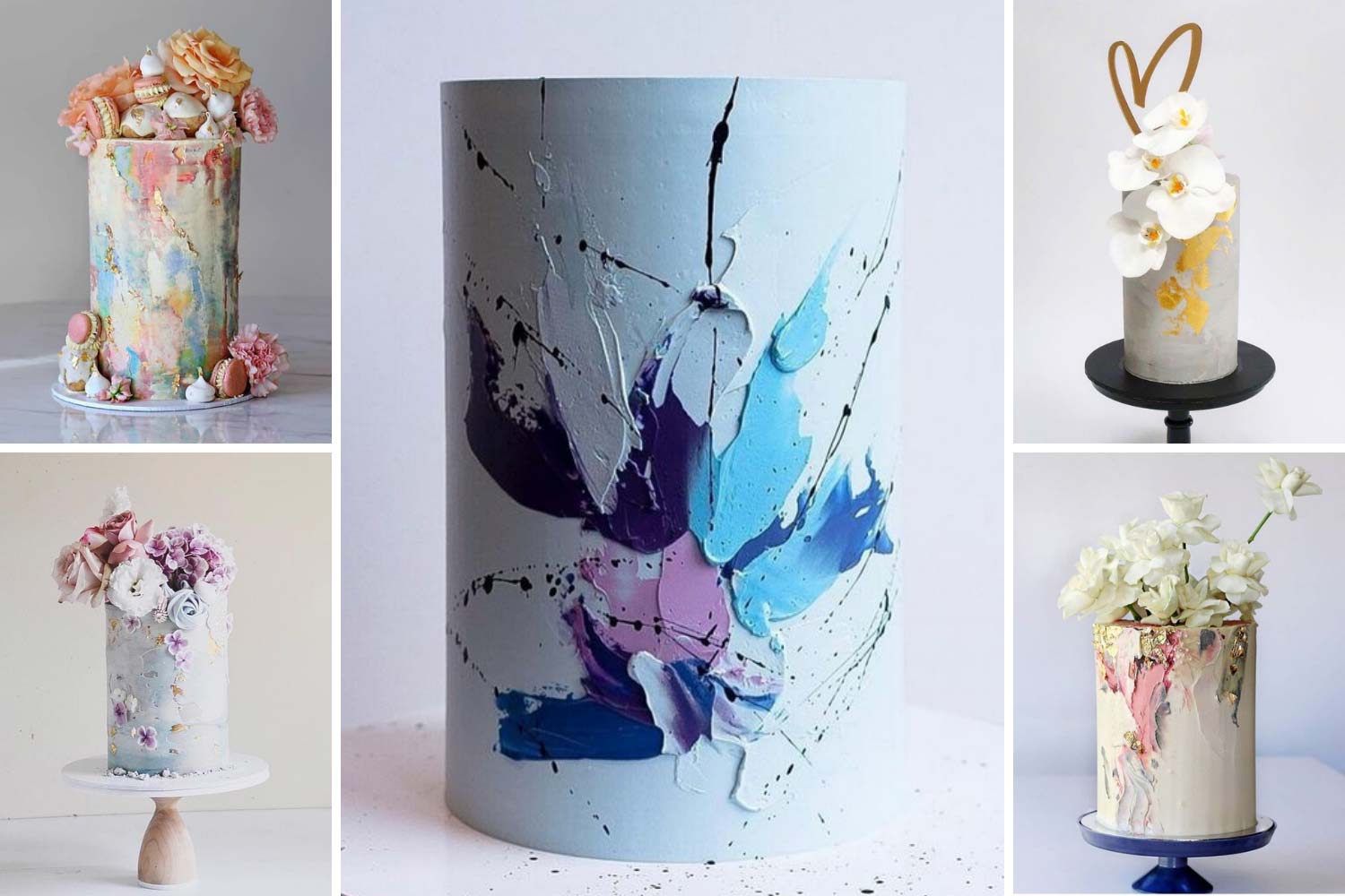 Високий одноярусний торт на весілля фото