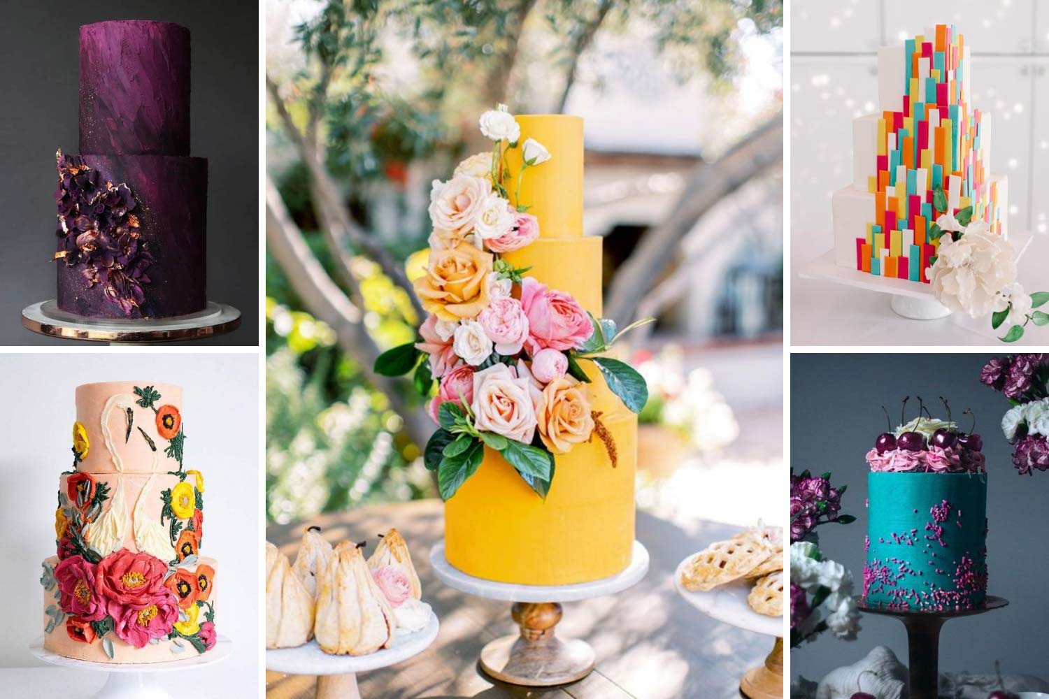 Яскравий торт весільний фото