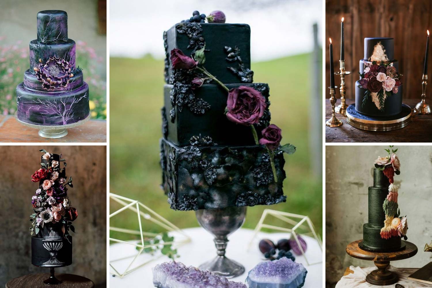 Темні весільні торти 2021: фото та ідеї