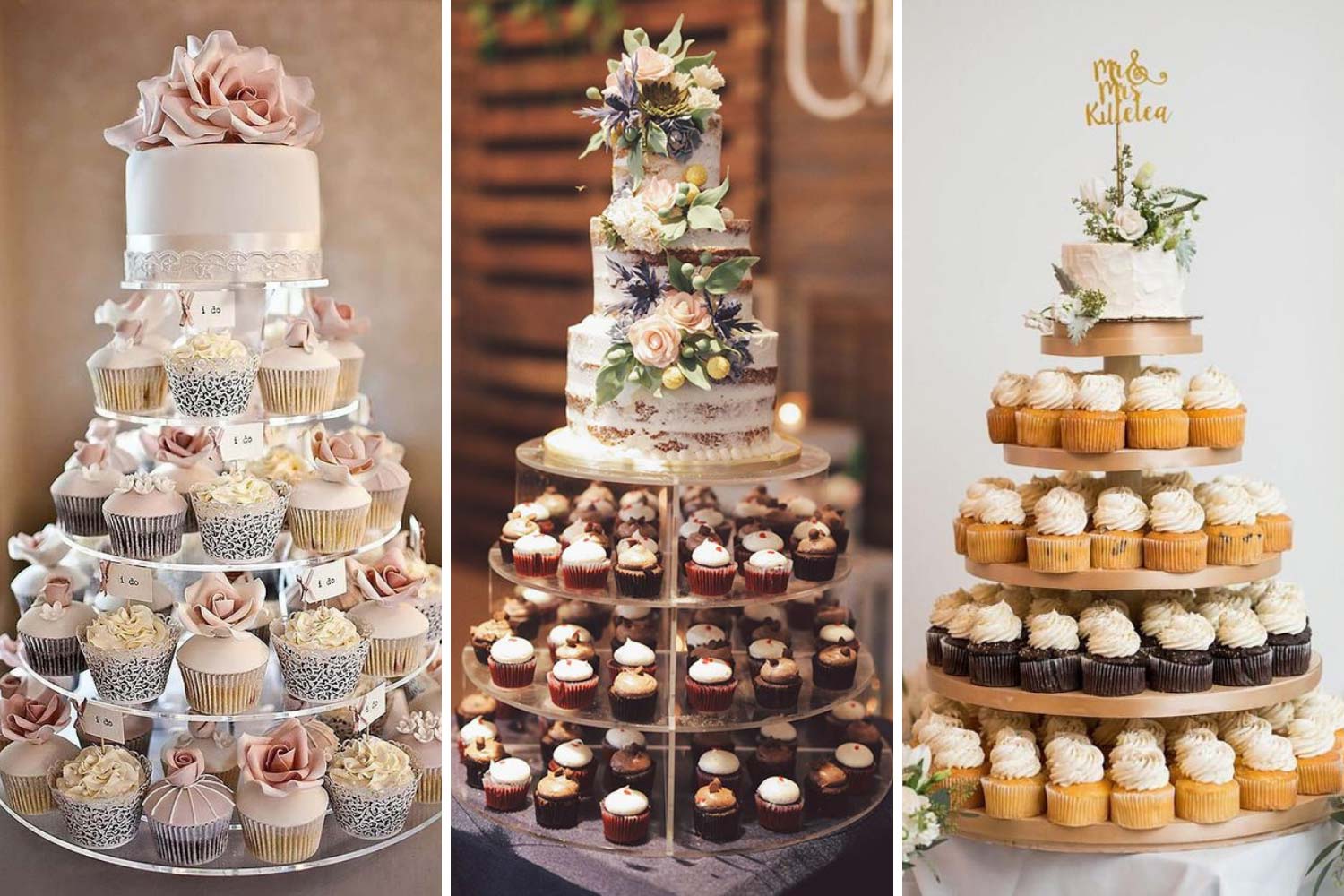 Весільний торт з капкейками