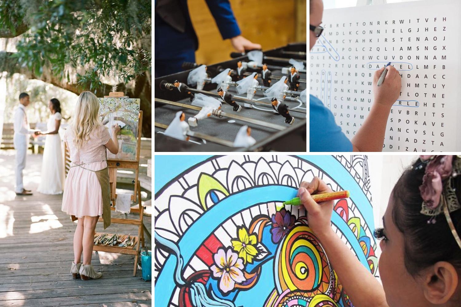 Ідеї розваг на весілля: настільний футбол, розмальовка-антистрес