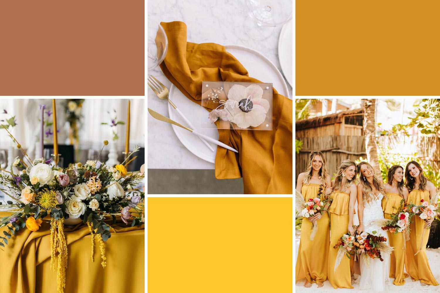 Оформлення весілля в жовтому кольорі ідеї, відтінки
