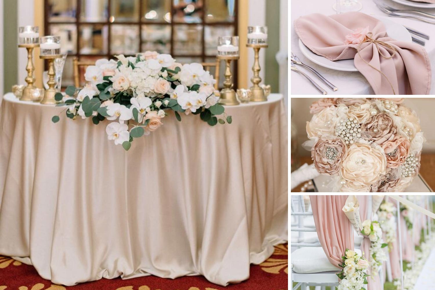 Декор весілля з сатину, атласу фото