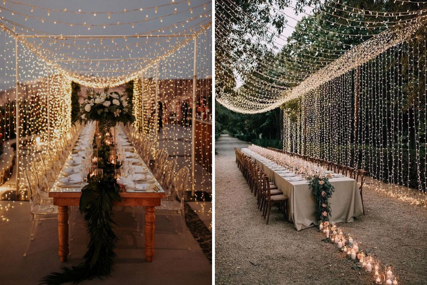 Світловий тунель з гірлянд: весільний декор 2021 фото