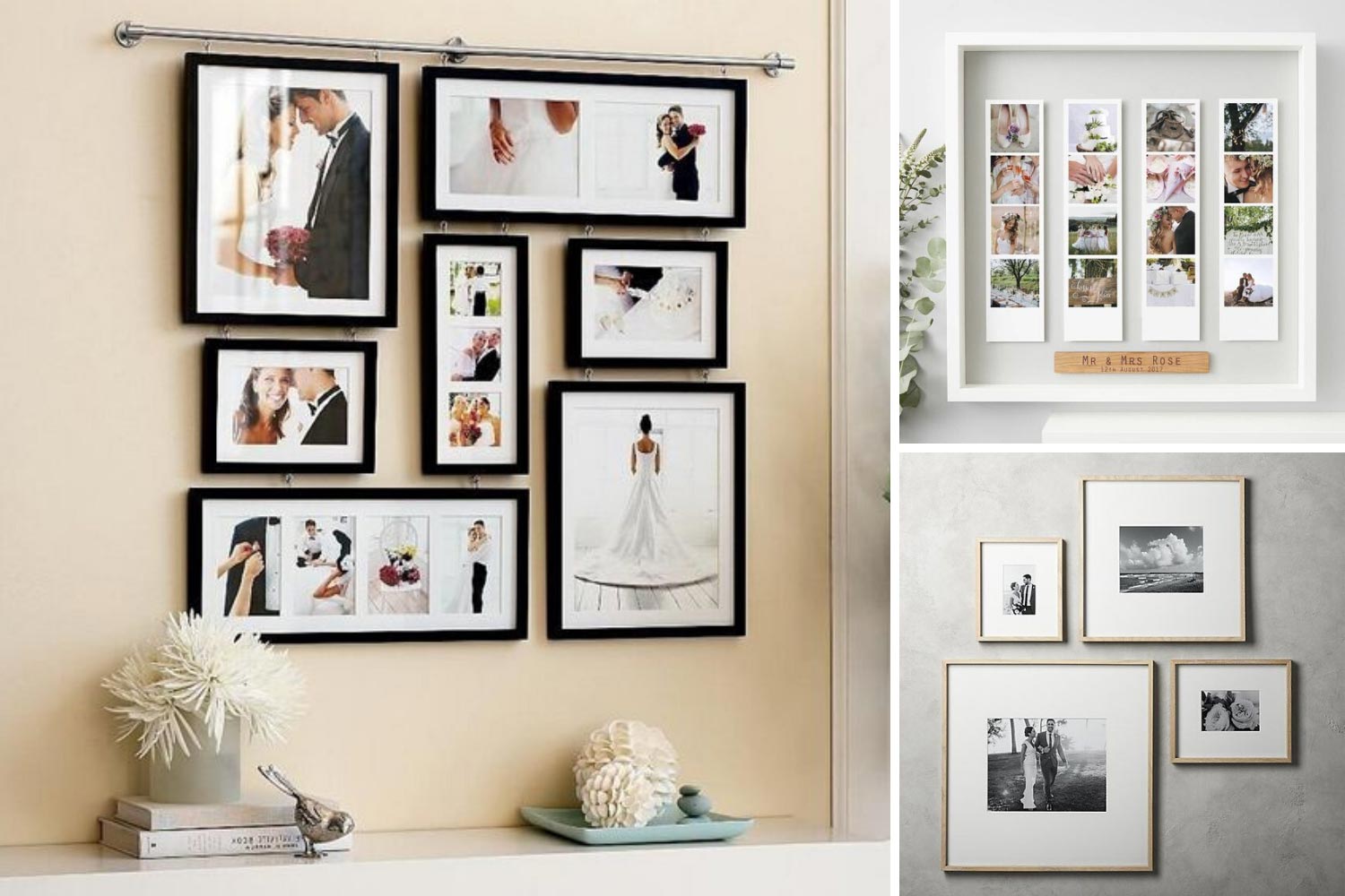 Фоторамки с фотографиями со свадьбы: идеи для дома 