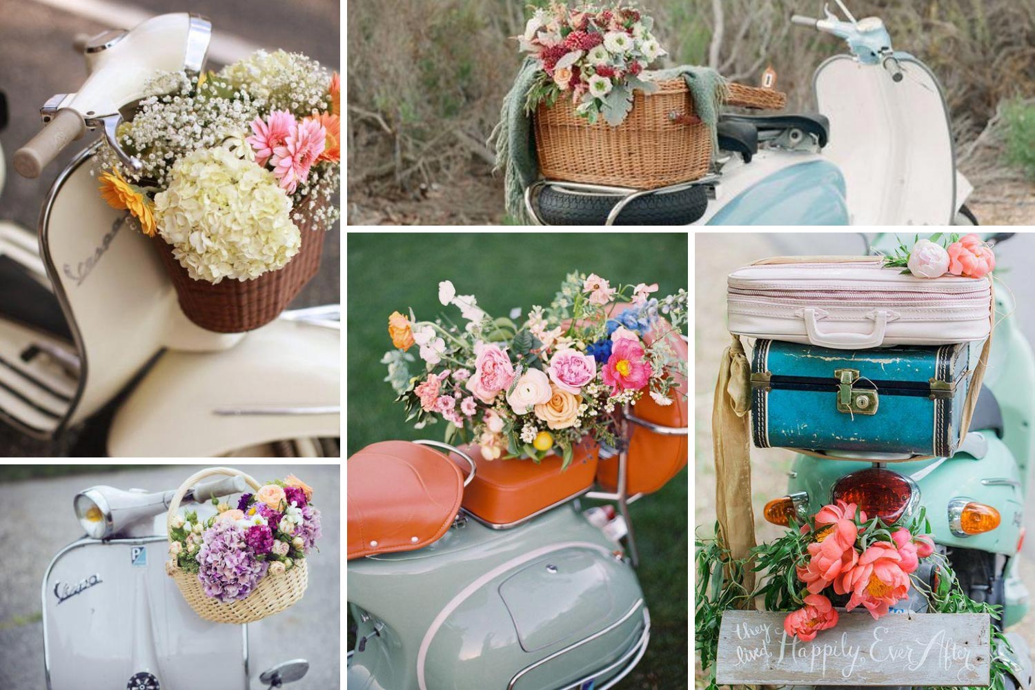 Украшения для скутера, мопеда на свадьбу фото 