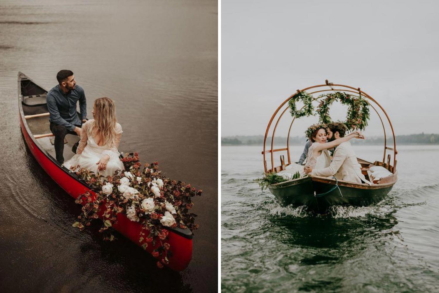 Жених с невестой в лодке фото 