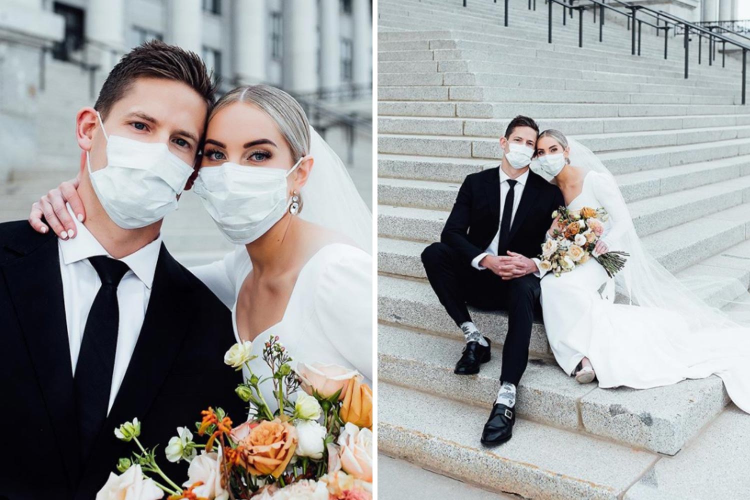 Наречені в масках: весілля під час коронавірусу фото