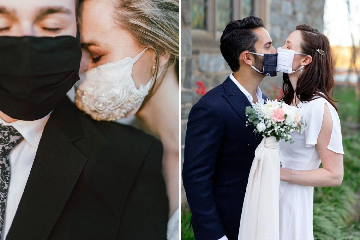 Весілля і коронавірус: наречені в масках фото