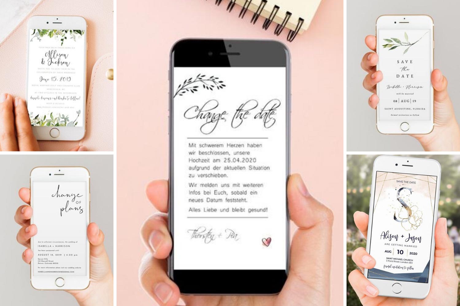 Онлайн запрошення на весілля, зміна дати весілля фото