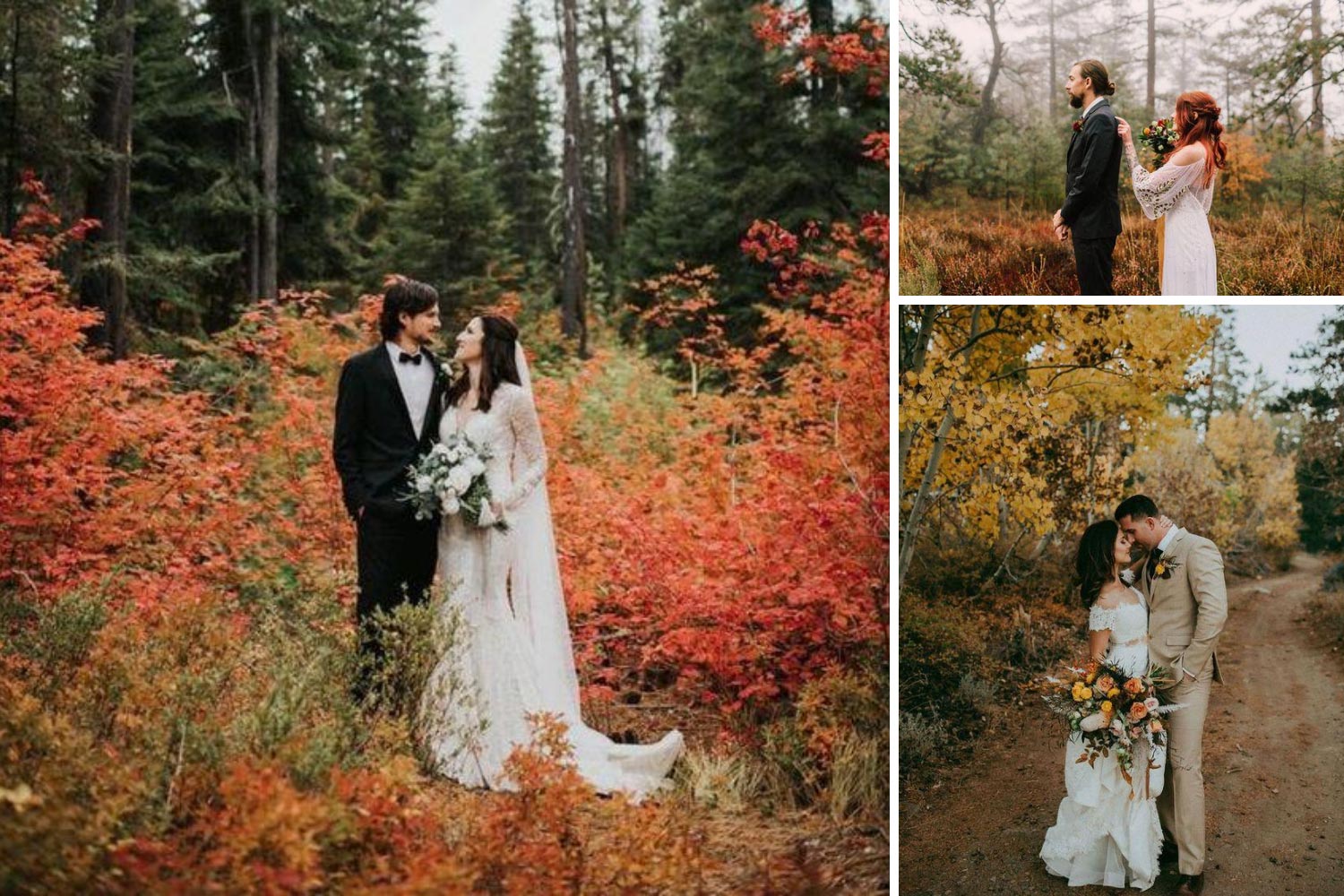 Осіннє весілля: фото наречених
