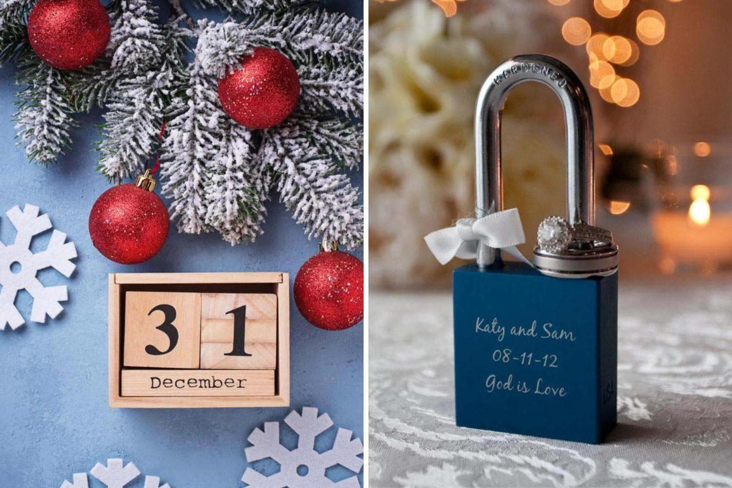 Весілля у святкові дні: календар, замок, обручки фото 