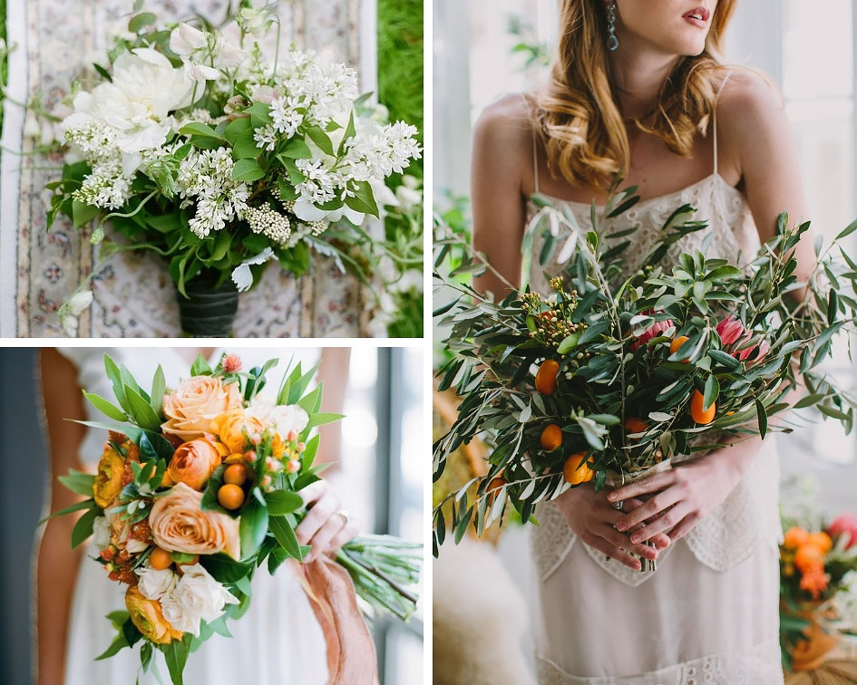 букет невесты с апельсинами
