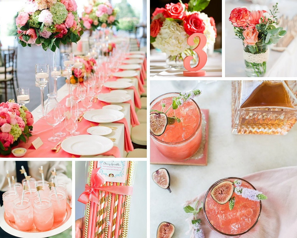 декор на коралловой свадьбе