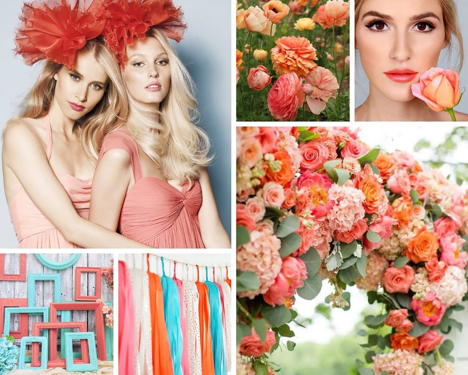 свадебная церемония в коралловом цвете