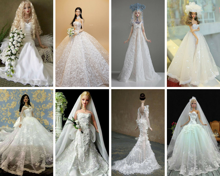 одяг для ляльок з весільної сукні