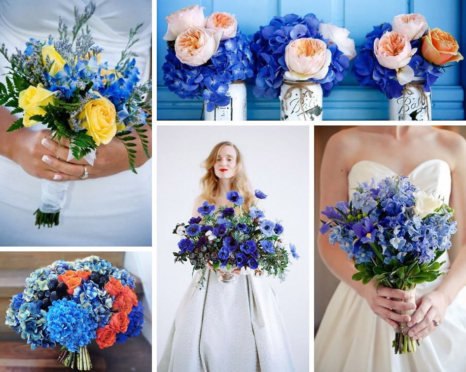 сині квіти на весілля