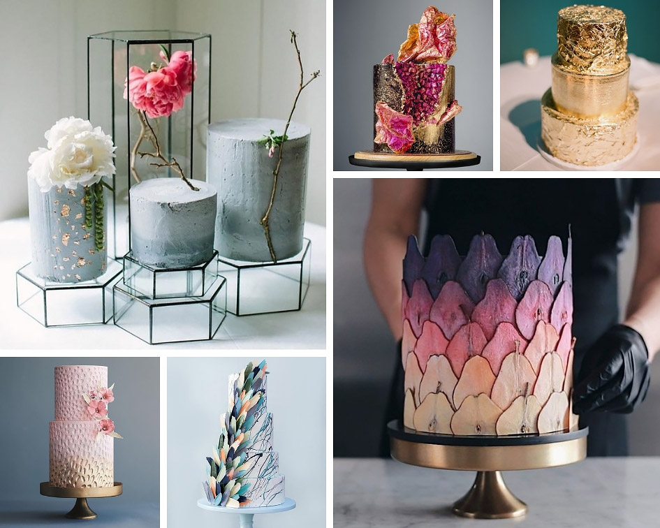 необычная текстура торта на свадьбу