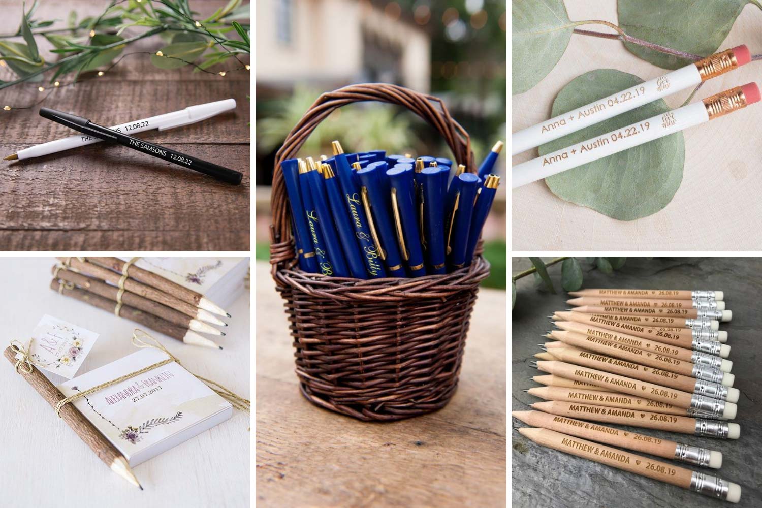 Сувенір гостям весілля: ручки, олівці з датою весілля
