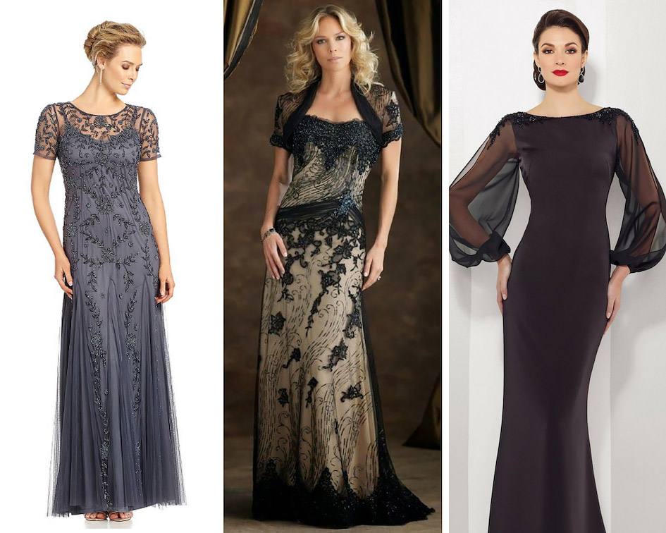 комбинация тканей в платье для мамы жениха