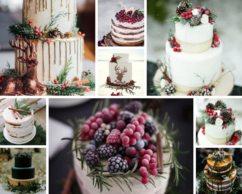 зимний свадебный торт 