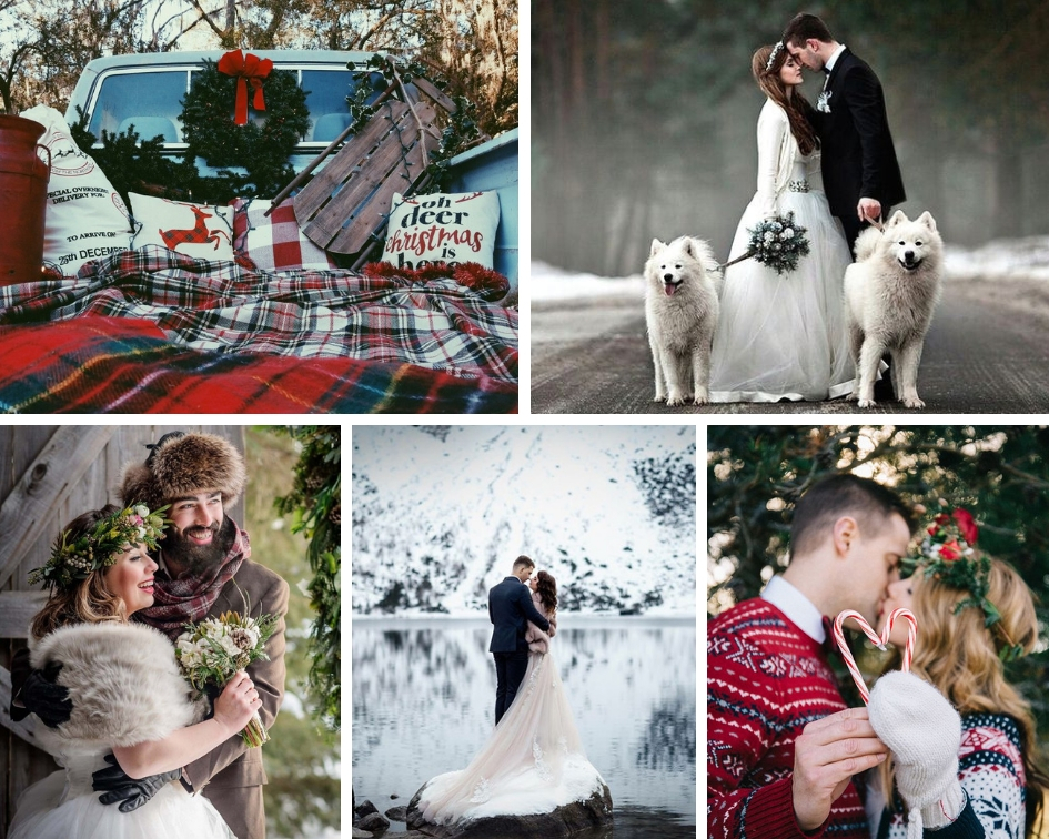 рождество фотосессия молодоженов