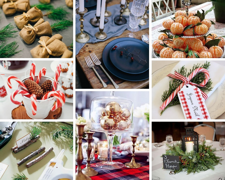 украшение столов в стиле нового года