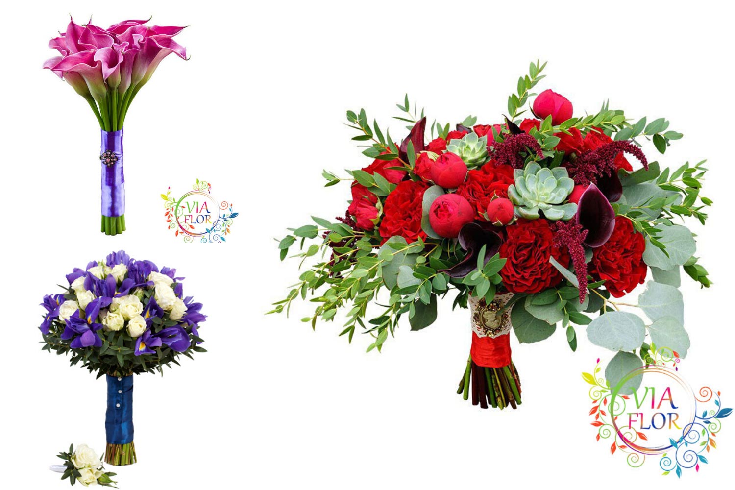 Свадебные букеты Viaflor фото