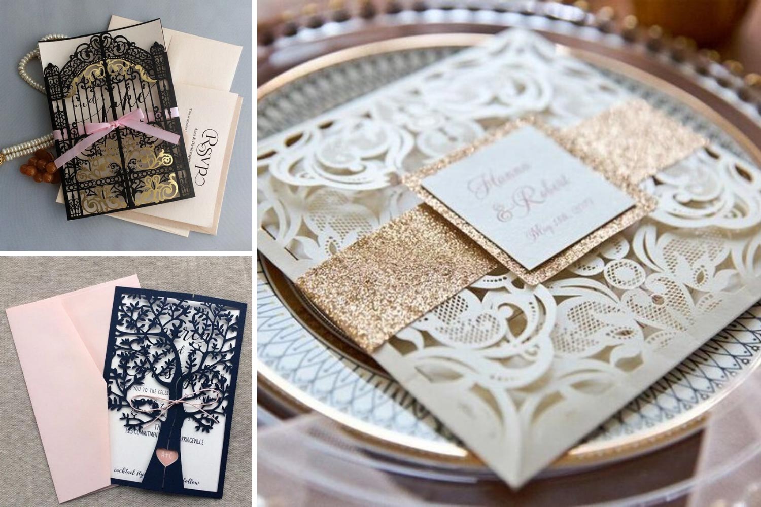 Свадебные приглашения с узором фото