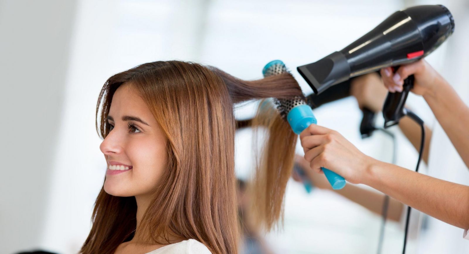 Укладка волос с феном фото