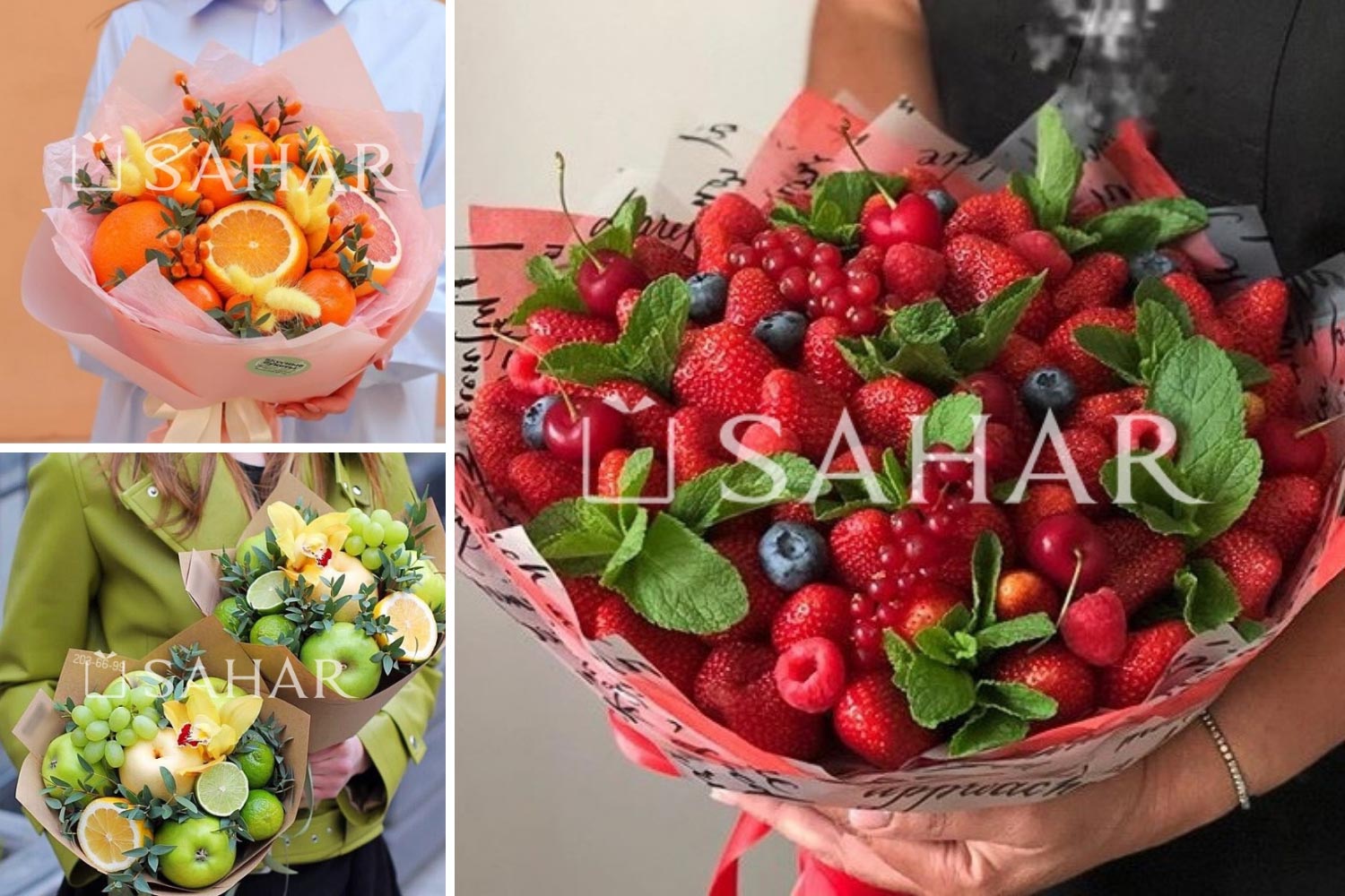 Фруктовый букет, композиция из сладостей фото