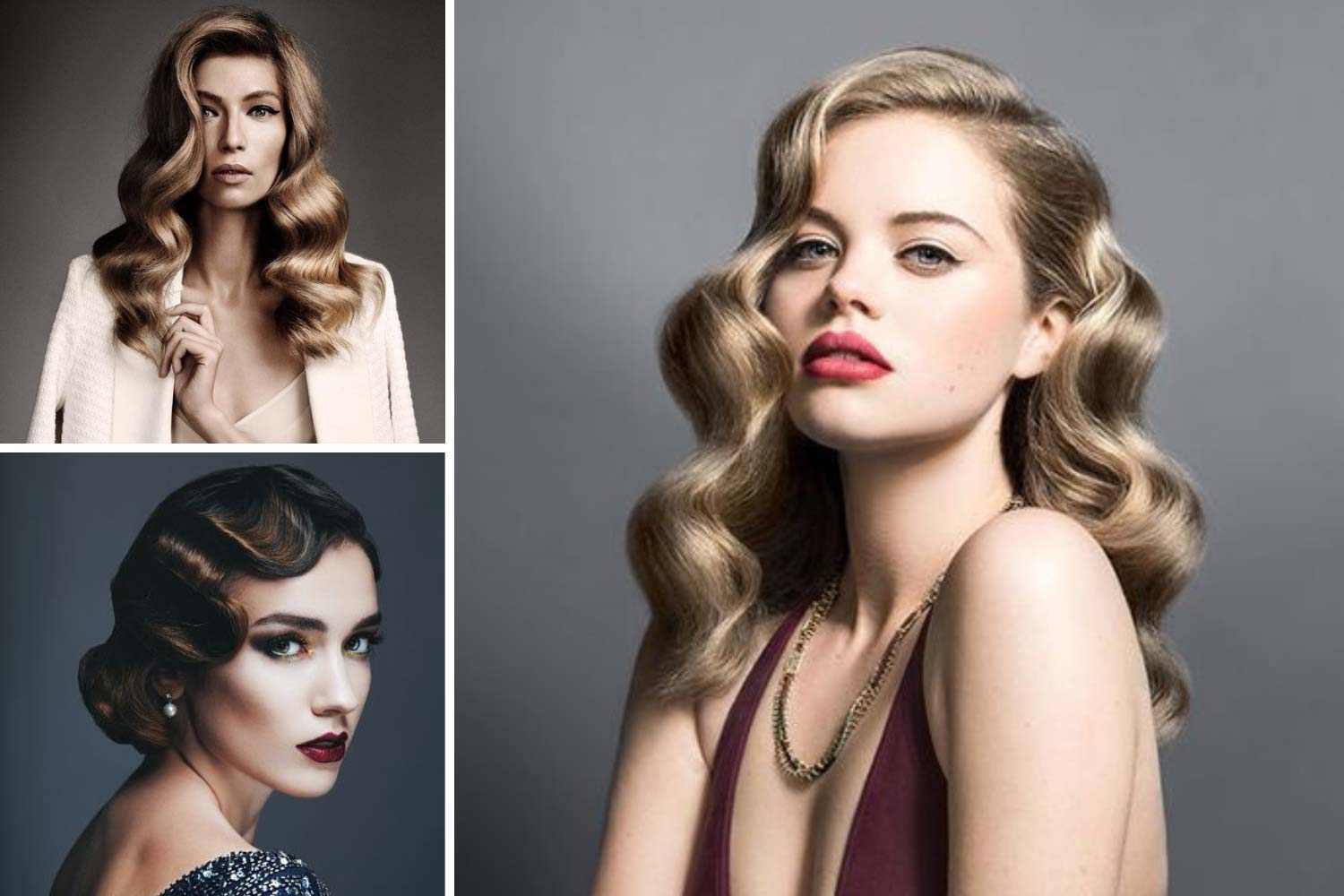 Зачіска голлівудська хвиля на ретро весілля фото