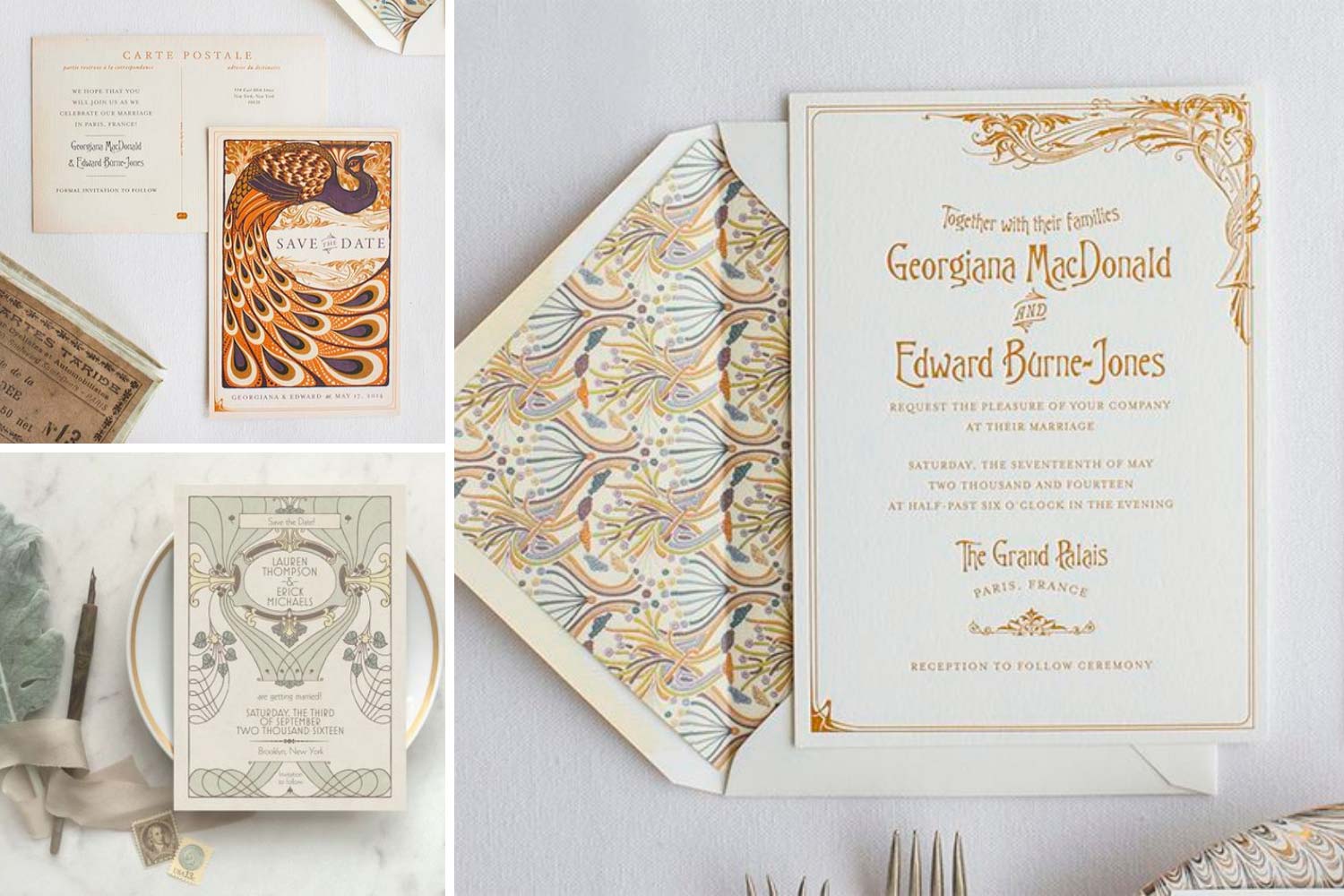 Ідеї запрошень на весілля арт деко