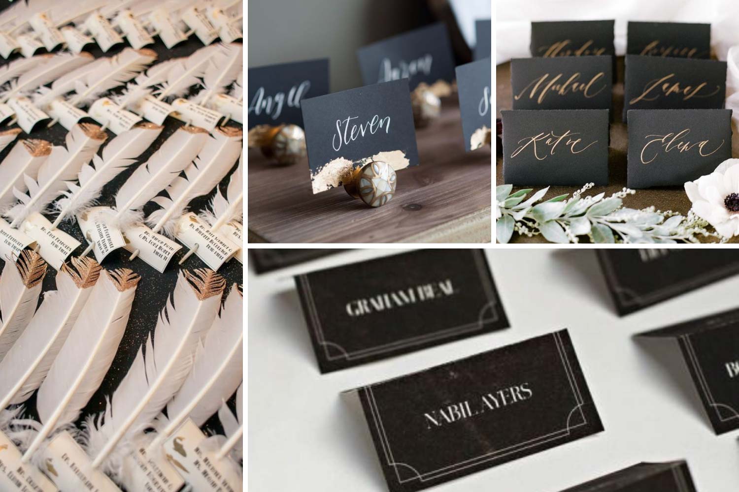 Розсадкові картки для гостей: ідеї в стилі 20-х років