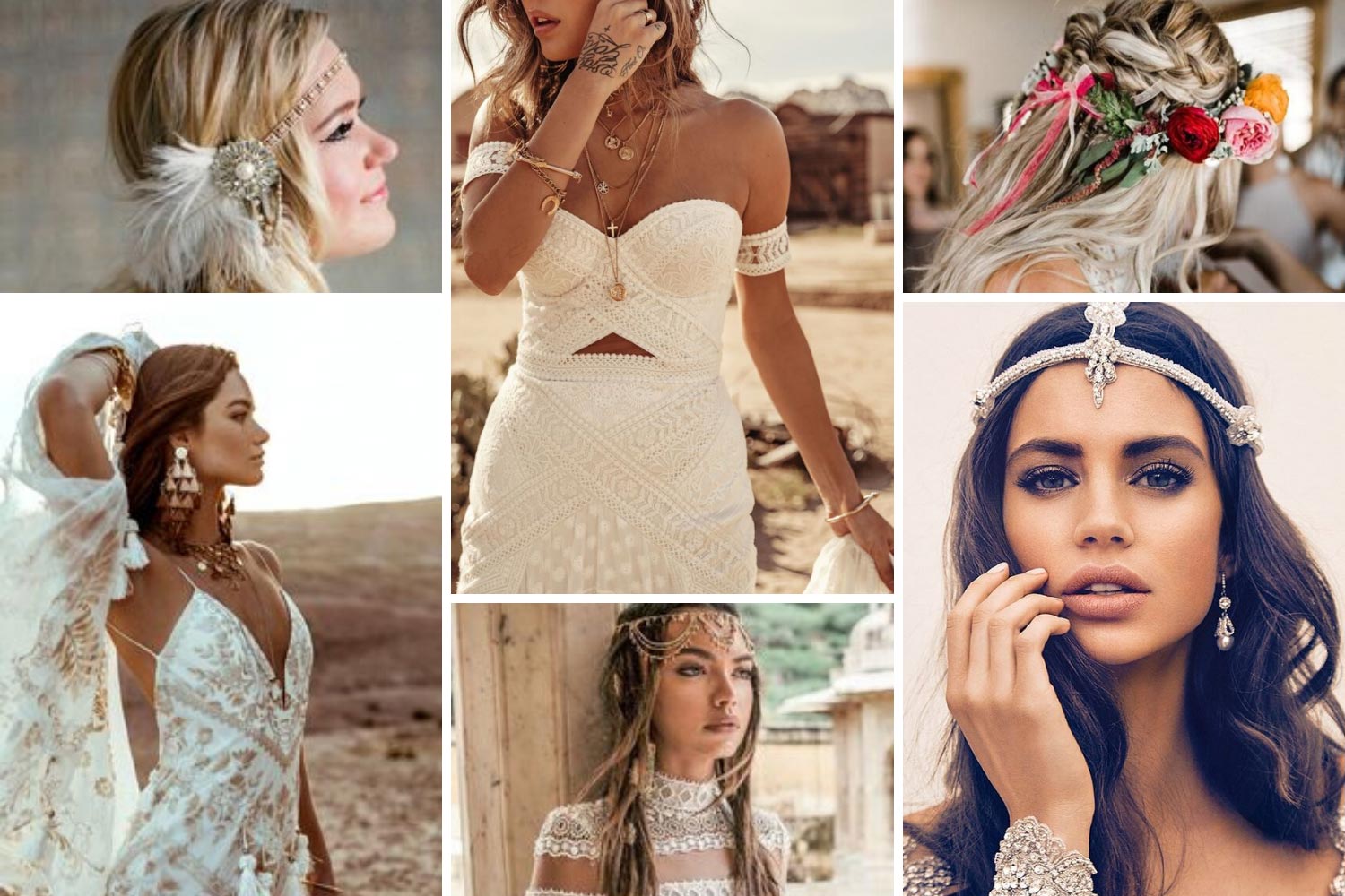 Аксесуари нареченої на весілля богемний шик фото