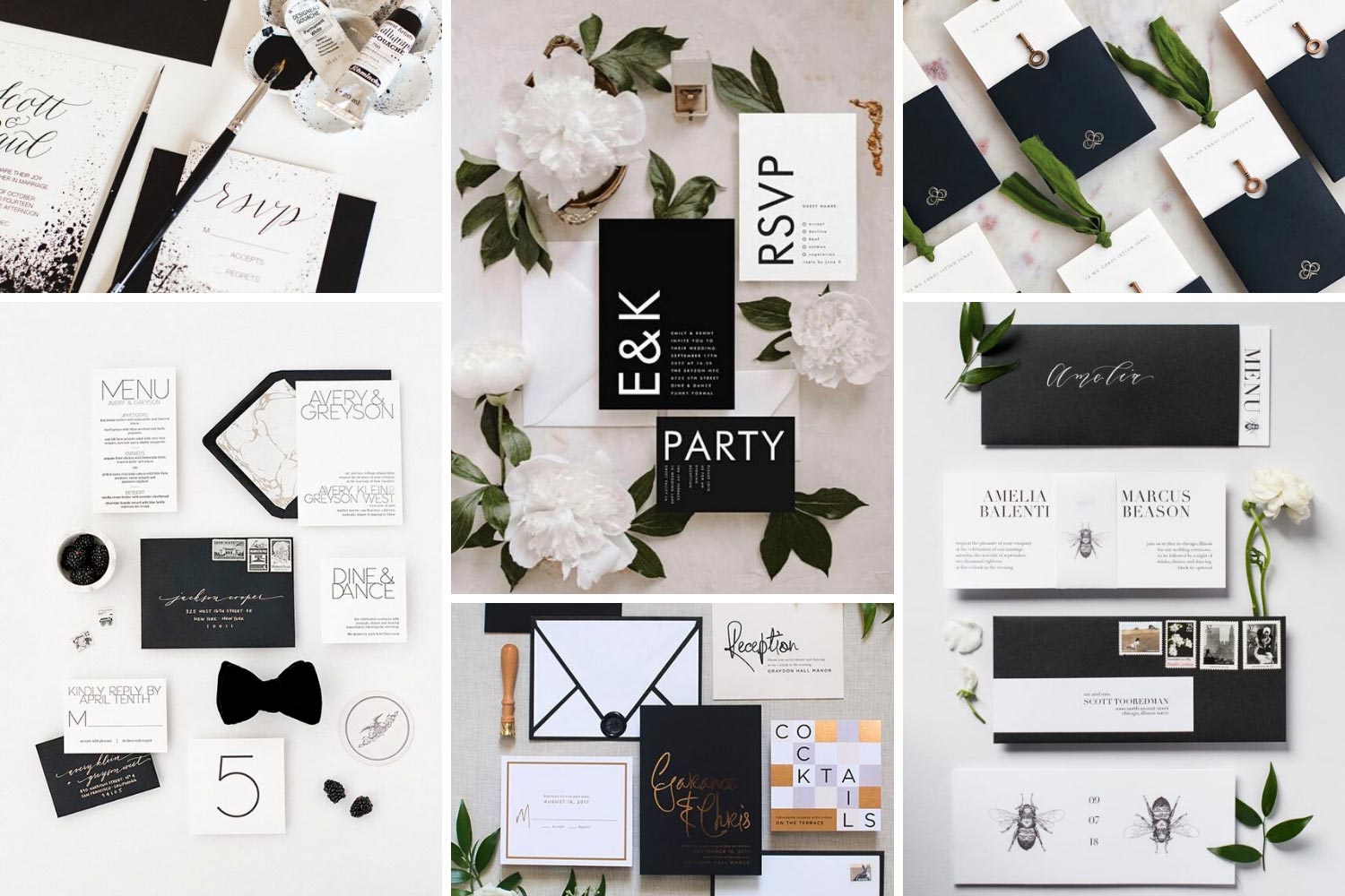 Запрошення на чорно-біле весілля: красиві ідеї